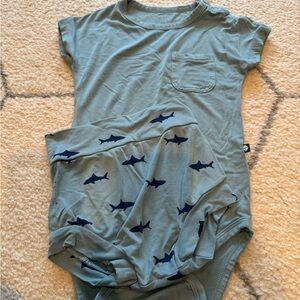Kyte Baby Bodysuit and Bummies Shark Set